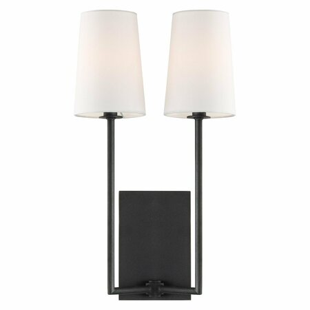 CRYSTORAMA 2 Light Black Forged Transitional Sconce LEN-252-BF
